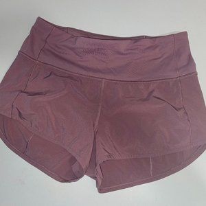 Size 6 Lululemon High-Rise Speed-Up Shorts in Mauve